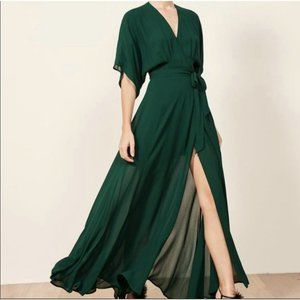REFORMATION green Winslow Dress
